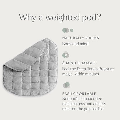 nodpod Body 6.5lb Patented Compact Weighted Blanket I Perfect for Relaxation, Sleeping & Travel l I Glass Bead Filled, Machine Washable (29" x 24") - Elephant Gray