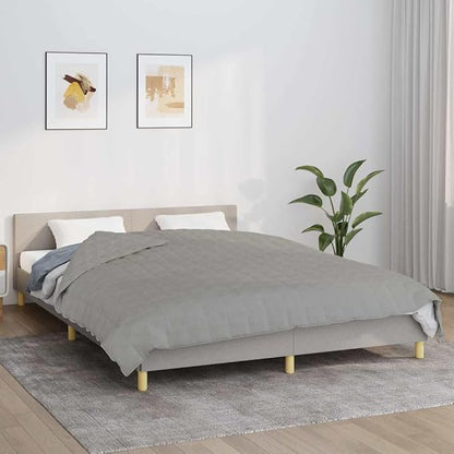 Gray Cotton Weighted Blanket King Size 33.1 lb, Hypoallergenic Breathable Fabric with Glass Beads for Anxiety Relief and Deep Sleep, Geometric Pattern, Easy Hand Wash, 86.6 x
