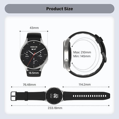 Smart Watch for Men Women (Answer/Make Calls) - 1.32" AMOLED Matte Black Fitness Tracker with GPS & Alexa, 5ATM Waterproof Activity Monitor, Heart Rate/Sleep/SpO2, Sports Watch for Android iPhone