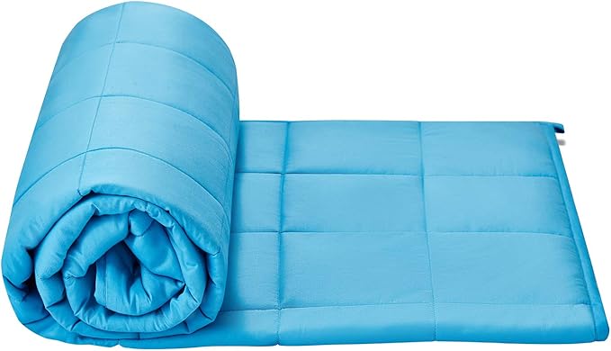 TONGDADA Kids Weighted Blanket | 40''x60'',7lbs | for Child Between 55-80 lbs | Premium Cotton Material with Glass Beads | Teal