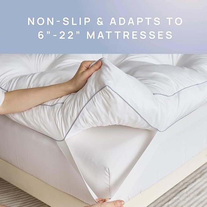 SHOUREN 5 Inch Memory Foam Mattress Topper Full for Back Pain Relief, Extra Thick Gel Memory Foam Bed Topper, Soft Fluffy Supportive Pressure Relief Mattress Pad, 54"x75"