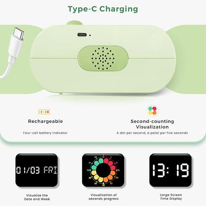 Mooking Digital Alarm Clock for Bedroom, Visual Timer for Kids, 199 Minute Rechargeable Digital Clock with Timers for Home School Supplies Study Teaching Time Timer Management Tool Countdown Timers