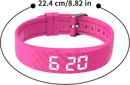 Alarm Bracelet, Silent Timer Watch, 8.82x0.65x0.37inches Wristband Vibration, Adjustable Clock Band with Rubber Build, Travel Accessory with Modern Style, Sleep Aid Gear for Women Men Seniors Elderly