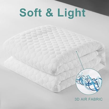 Premium 100% Waterproof Full Size Mattress Protector, Cooling 4D Air Fabric Breathable Mattress Pad Cover, Fit 8-21"Extra Deep Pocket Mattress Topper Cover, Noiseless Vinyl Free(Beehive,Full 54"x75")