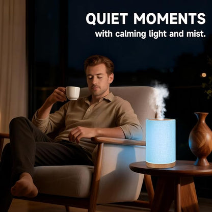 URPOWER 100ML Essential Oil Diffusers for Home with Linen Cover 7 Color Changing Lights, Timer & Auto-Off Scent Diffuser Oil Machine Humidifier Aromatherapy Air Diffusers for Bedroom, Office