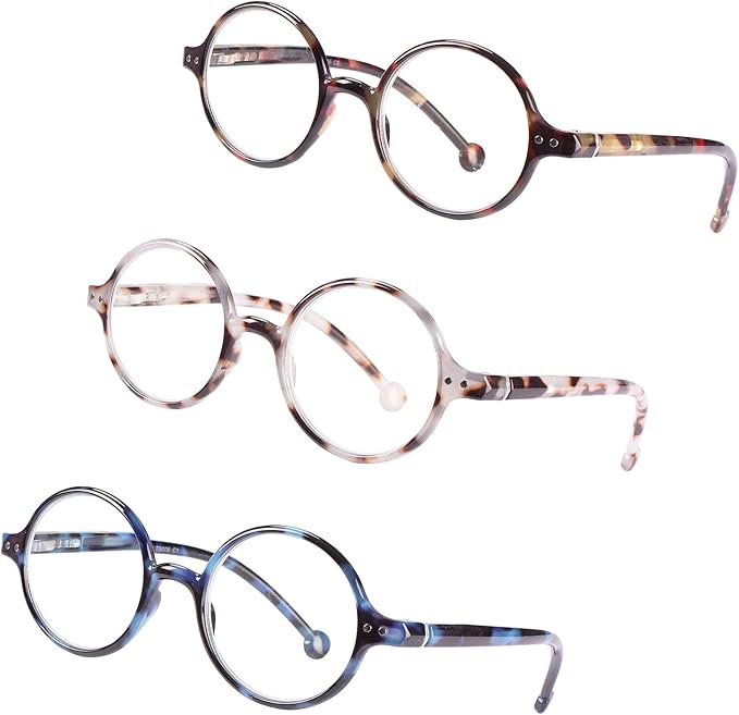 Round Reading Glasses Women Men Blue Light Blocking Circular Readers Unisex Ultra Lightweight Circle Cheaters Glasses