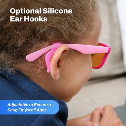 DefenderShield Blue Light Blocking Glasses Kid Series for Computer, Mobile, Gaming, Sleep-Purple - Anti Eye Strain, Headache