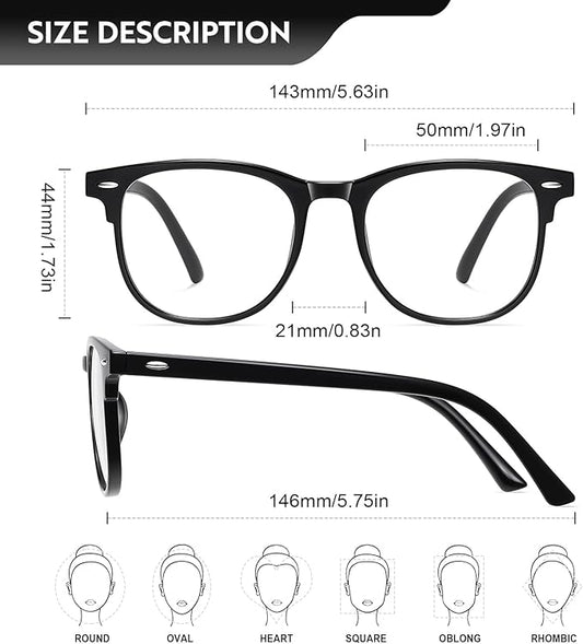 Okany Blue Light Blocking Glasses for Women Men Woman Black Computer Screen Filter Gaming Glasses Womens Mens 99.9% Blue Light Blocker Round Fashion Eye Glasses