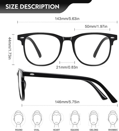 Okany Blue Light Blocking Glasses for Women Men Woman Black Computer Screen Filter Gaming Glasses Womens Mens 99.9% Blue Light Blocker Round Fashion Eye Glasses