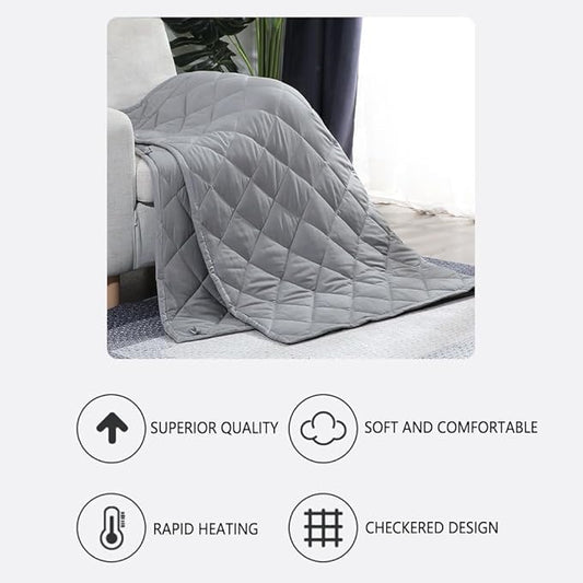 Weighted Blanket for Adults, Single Double Heavy Blanket with Fibre Fabric Premium Glass Bead All-Season Even Weight Distribution for Bed Sofa Silver Grey 150x200cm 11.5kg