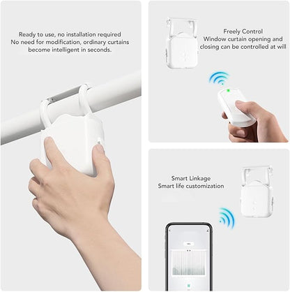 Dpofirs Automatic Curtain Opener, Remote Control Smart Curtain with Solar Powered, Curtains Robot Motor for Home, Scheduling