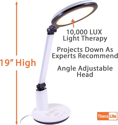 Theralite Halo Light Therapy Lamp Sunlight Lamp - UV Free 10,000 LUX Sun Lamp Therapy Light - Boost Your Spirits and Energy with A Mood Light, Works for Sunlight Deprivation and Boosting Energy
