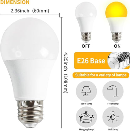 1800K Amber Light Bulbs for Sleep, 5W Blue Light Free Light Bulbs, Promote Melatonin Production, Relieve Stress, Assisting Sleep, a19 Amber Night Light qith E26/E27 Base for Most Lamps, 2PK