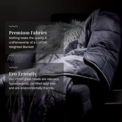 LUXOME Queen Size Weighted Blanket | Integrated Cooling & Plush Cover | 18 lbs | 60"x80" | Grey