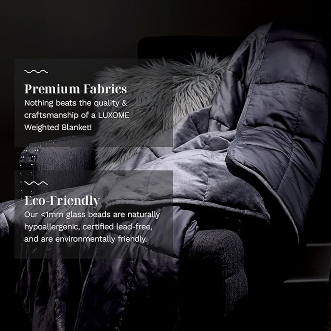 LUXOME Full Size Weighted Blanket | Integrated Cooling & Plush Cover | 15 lbs | 54"x72" |Grey