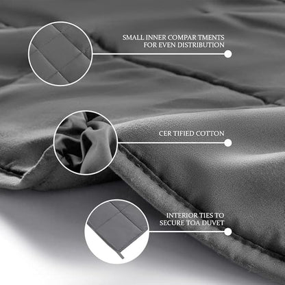 CYMULA Weighted Blanket for Adults (20lbs 60"x80" Queen Size) - Cooling Breathable Heavy Blankets for Summer Winter - Ultra Microfiber Soft Comfort Throw with Glass Beads - Gifts for Men/Women