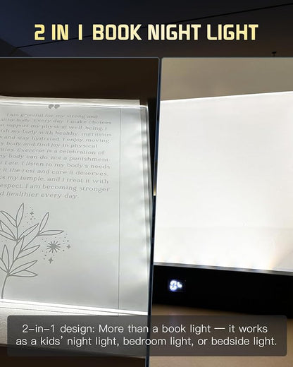 Book Light for Reading at Night Screen Flat Lamp LED Page Serene in Bed Rechargeable Smart Loght Little Lámpara Luz Para Leer Libros De Noche Reader Mini Full Portable Kids Booklight