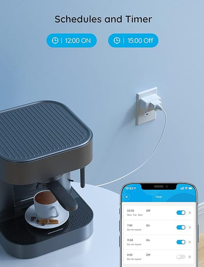 Govee Smart Plug 15A, WiFi Bluetooth Outlet 1 Pack Work with Alexa and Google Assistant, WiFi Plugs with Multiple Timers, Govee Home APP Group Control Remotely, No Hub Required, ETL&FCC Certified