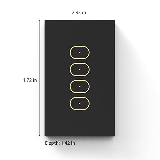 LIFX Smart Switch – in-Wall 4-Button Light Switch with App & Voice Control, Schedules, Soft Switching for Smart & Standard Lights, Haptic Touch, Backlit Design, SWAU2G4BL