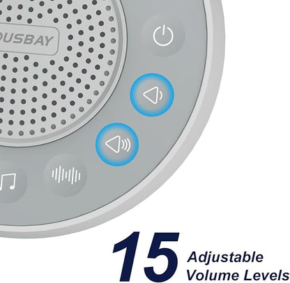 Housbay White Noise Sound Machine, 31 Soothing Sounds, 5W Loud Stereo Sound, Sleep Timer, Small Travel Sleep Machine & Noise Canceling for Sleeping, Relaxation-Gray