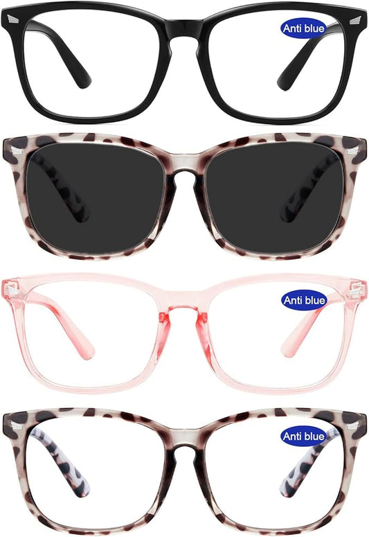 4 PACKS Blue Light Blocking Reading Glasses Women 1.0 1.25 1.5 1.75 2.0 2.25 2.5 2.75 3.0 3.5 4.0 5.0 6.0