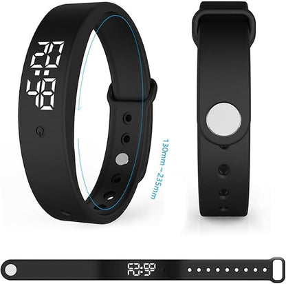 Vibrating Alarm Wristband Deaf People Watch Band Fit Sleeps Rise Silent Shock Clock Bracelet Bands for Heavy Sleepers Wearable Wrist Band That Won't Wake Partner Vibration Bed Shaker