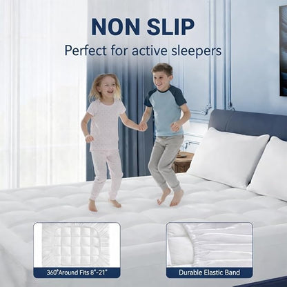 ELEMUSE 3 Inch Cooling Memory Foam Mattress Topper Cal King, 2 Inch Pressure-Relief Memory Foam and 1 Inch Thick Soft Viscose Made from Bamboo Pillow Top for Hot Sleepers, Removable & Washable Cover
