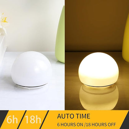 Portable LED Night Lights, Battery Operated, Soft Eye Caring for Sleep Aid, Bedroom Lamps, Wireless Warm Light with Timer (2PCS)