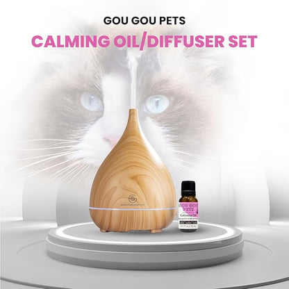 Holistic Natural Derived Calming Pet Essential Oil Blend & Diffuser Set for Anxiety: Relax Your Pet with Natural and Clean Ingredients While Providing Stress Relief - Made in USA – 15mL
