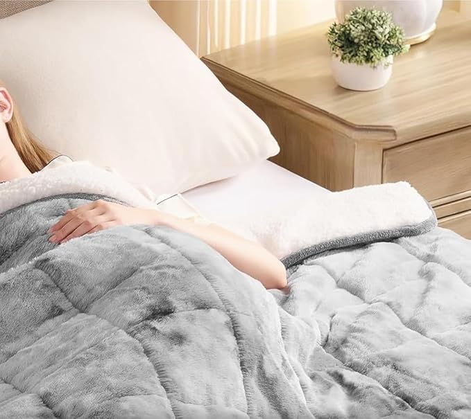 Temperature-Adjustable Blanket, Heating Blanket with Timed Shutdown, Machine Washable, for Home Use (Gray 50"x60")(07 - Chocolate Brown)