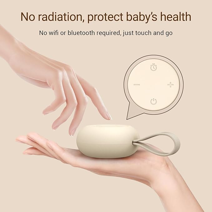 Portable Baby Sound Machine [White Noise for Babies Kids Adults][Timer Function][12 Soothing Sounds][Sleep Boombox] 15 Hours Battery Life, Travel,Registry,Gifts,Shower,Clips on Baby Stroller