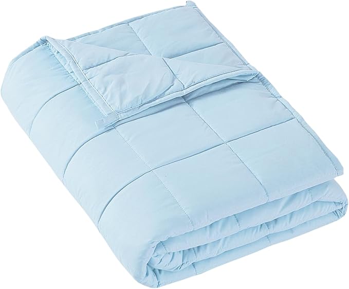 MOTRIP Weighted Blanket for Adults Queen Size 15 lbs, Cooling Blanket for Hot Sleepers, Machine Washable Soft Bed Blanket with Premium Glass Beads, 60''x80'' 15 Pounds Blue