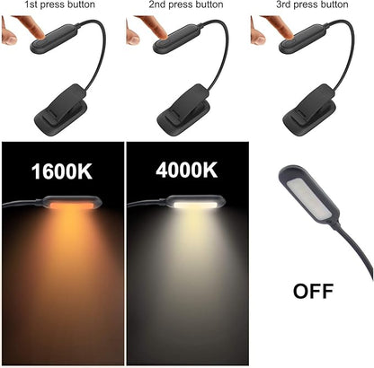 HONWELL Amber Book Light, Rechargeable Amber Reading Light for Books in Bed, Clip on Reading Light, Dimmable Book Light, Blue Light Blocking Reading Light, Warm Book Light for Kids Bookworms