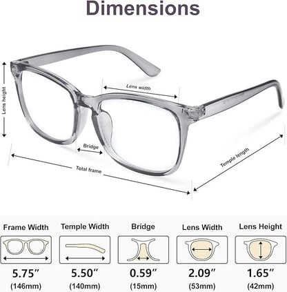 VISOONE Blue Light Blocking Glasses Square with Anti Computer Glare for Gaming Women and Men MONTANA