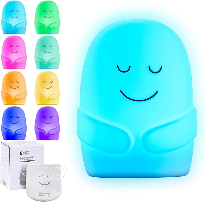 Special Supplies Mindfulness Guided Breathing Exercises, Nightlight Mode, Guided Daily Visual Relaxation and Restful Sleep for Kids or Adults, Color Changing Nightlight