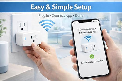 Compact Smart Plug, Works with Alexa & Google Assistant, Smart Life App & Voice Control, Energy Monitoring, Timer Scheduling, No Hub Required, App Remote Control, 2.4 GHz WiFi Outlet, 2-Pack