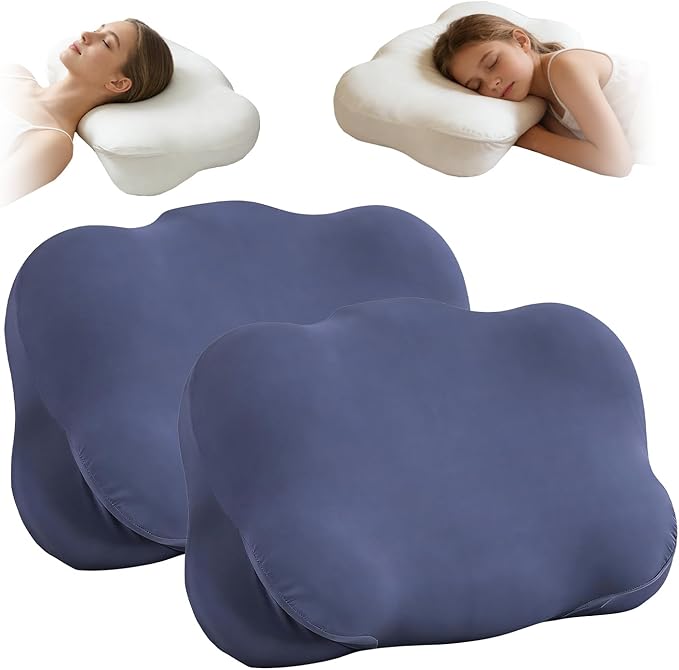 Cloud Pillow - Ergonomic Memory Foam Pillows, Zen Fluff Sleep Pillow with Neck & Shoulder Support, Adjustable Contour Neck Support for Side, Back, Stomach Sleepers, Breathable Anti-Wrinkle Pillowcase