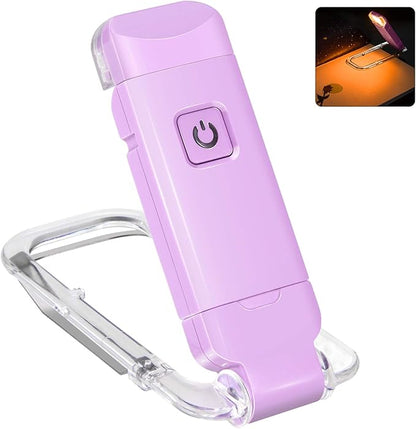 Rechargeable Book Reading Light for Kids,Clip on LED Portable Bookmark Light with Brightness Adjustable for Eye-Protection,Warm White and Amber LEDs Night Reading Lights for Bookwarms
