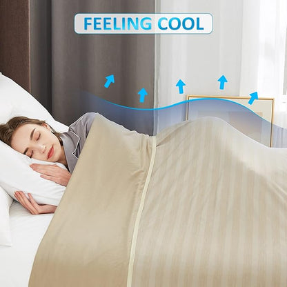 Guohaoi Cooling Blanket (90"x108"King Size) for Hot Sleepers,Absorbs Heat to Keep Body Cool for Night Sweats,100% Oeko-Tex Certified Cool Fiber,Breathable,Comfortable,All-Season.