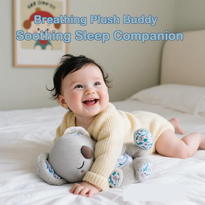 Breathing Koala Stuffed Animal - Anxiety Relief Plush with Musical Lights & Rhythmic Breathing Motion for Adults and Kids (Blue)