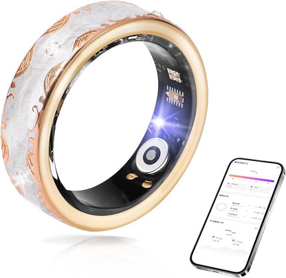Smart Ring for Women-Men,Tracks Heart Rate, Sleep, SpO2, HRV. 128 Sports Modes, IP68 Waterproof, Gesture Control, No Subscription, iOS & Android Compatible (10)
