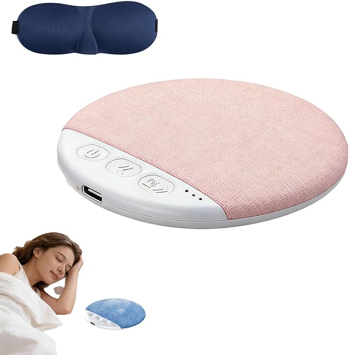 Ultra-Thin Bluetooth Pillow Speaker for Sleeping, Built-in White Noise to Support Sleep, Dual-Mode Bone Conduction & Speakers Audio, Features A Three-Dimensional Bass Effect (Pink)