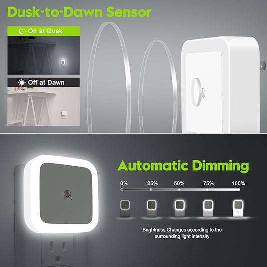 Sujeet Night Light, Night Lights Plug into Wall [4 Pack], Nightlight Led Night Light for Adults, Plug in Night Lights for Adults Bedroom Cool White
