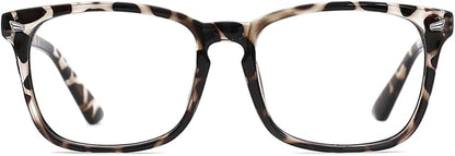 TIJN Blue Light Blocking Glasses for Women Men Clear Frame Square Nerd Eyeglasses Anti Blue Ray Computer Screen Glasses