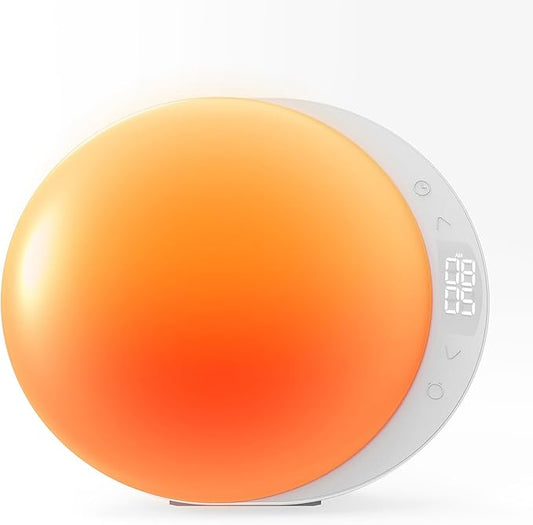 ANTDALIS Sunrise Alarm Clock for Heavy Sleepers Adults, Wake Up Light Dimmable Night Light for Kids Teens Bedroom Home Decor Girls Boys Women Gifts, 20 Color and Touch Control