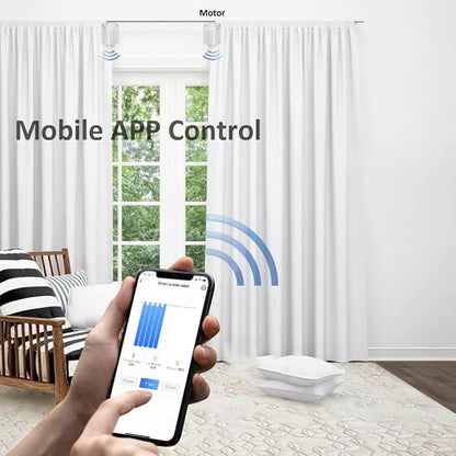 Tuya Smart WIFI Automatic Curtain Opener Track Curtains Switch Robot Remote Control for Alexa Home Single, White