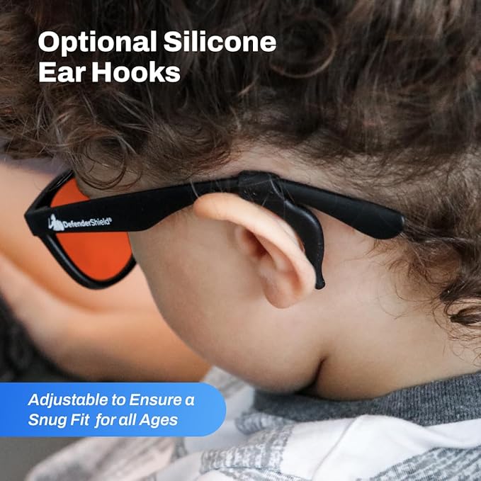 DefenderShield Blue Light Blocking Glasses Kid Series for Computer, Mobile, Gaming, Sleep-Purple - Anti Eye Strain, Headache