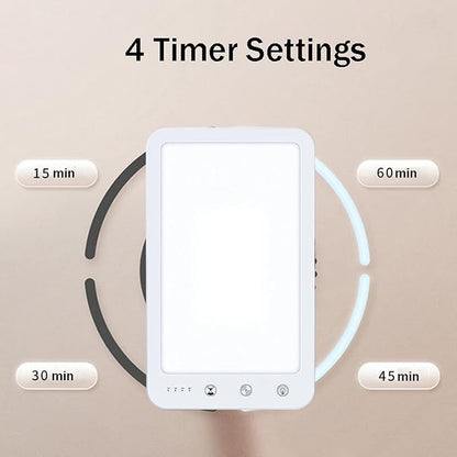 Enjoy Home R.S. Light Therapy Lamp UV-Free 10000 Lux LED Sun Lamp, Touch Control with Adjustable Brightness and 4 Timer Function, 180° Rotatable Stand