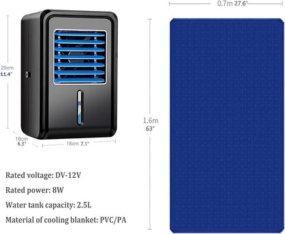 Mattress Cooler Air Conditioning Water Cooling Mattress System, Bed Fans for Cooling Under Sheets, Mattress Cooling Pad for Home and Office Summer (Size : 27.6x63in)