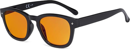 Eyekepper Blue Light Blocking Reading Glasses with Orange Tinted Filter Lens for Sleeping - Anti Blue Ray Computer Readers - Black +0.50